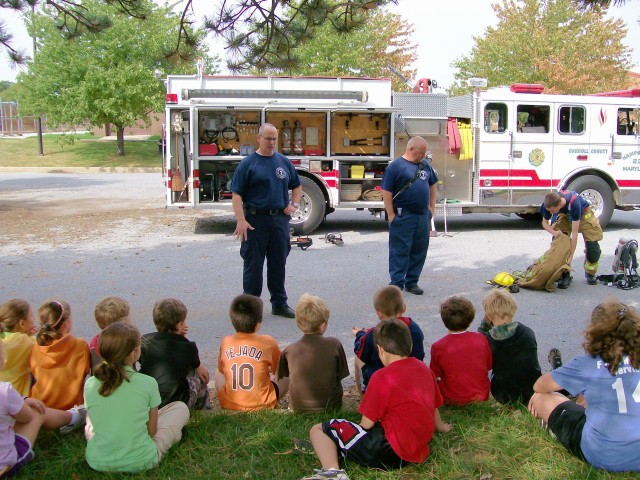 A visit to a local elementary school during Fire Prevention Week 2007.